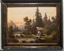 Ismeretlen Osztrák  festő festménye   olaj fa 18-19 század