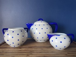 Rare art deco Zsolnay tea service with blue dots