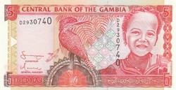 Gambia 5 dalasis, 2006, unc banknote