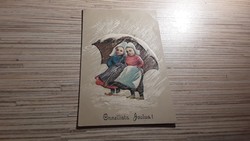 Antique embossed greeting postcard.