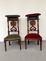 Antique kneeling prayer chair prayer chair 2 pieces hardwood carved Christian furniture 716 8511