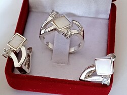 Women's silver set (earrings and ring) for kinga