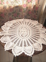 Beautiful handmade crochet oval needlework tablecloth