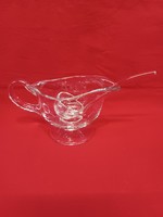 Glass sauce pourer with ladle