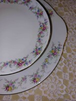 Bohemian fine porcelain, cake set with a beautiful floral pattern and golden edge