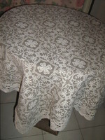 Beautiful lacy edged baroque floral woven tablecloth