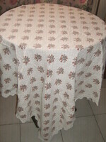 Beautiful hand-crocheted floral woven tablecloth