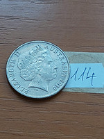 Australia 20 cents 2010 platypus, copper-nickel, ii. Queen Elizabeth 114.