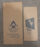 Retro Röltex Rózsi üzeni: Divatgombot Röltex szaküzletből felirat, logó papírtasak 2 db