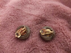 Brown and beige clip earrings, vintage