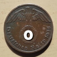 Német III. Birodalom 1 pfennig  1938 A . POSTA VAN  ! Olvass !