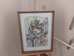 (K) painting by József Catári with a 41x52 cm frame