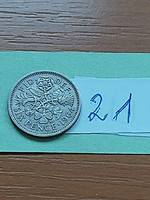 English England 6 pence 1964 ii. Erzsébet, copper-nickel, 21