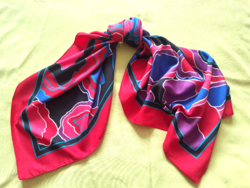 Silk scarf, bright color combination (large)