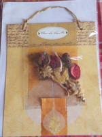 Old, vanilla-scented, dried flower composition postcard - from own collection -