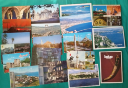 16 db. képeslap és 3 leporelló füzet Törökországból, írott és postatiszta