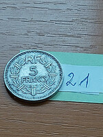 French 5 French francs 1947 alu. 21