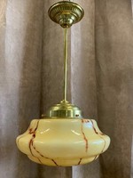 Brass lamp/pendant with old colored lampshade
