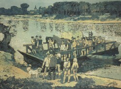 Lajos Mészáros (1925-1971): ferry on the Tisza