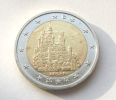 Németország -  2 euró emlékérme – 2012 –Neuschwanstein Kastély, Bajorország