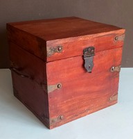 Wooden box with iron bars, negotiable design