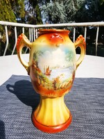 Antique Art Nouveau scene vase