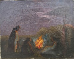 Sándor Wertheimer Vasvári: by the campfire