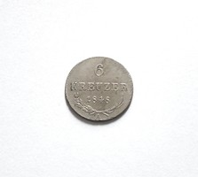 Austria, silver 6 kreuzer / krajcár 1848 a