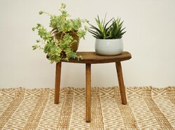 Small chair / seat / solid oak stool / acacia wood with legs / flower stand / retro wood