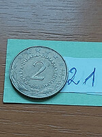 Yugoslavia 2 dinars 1981 copper-zinc-nickel 21