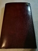 Old burgundy leather men's briefcase