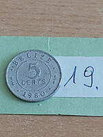 Belize 5 cents 1980 alu. II. Elizabeth 19