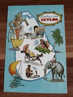 Sri lanka, ceylon, map postcard