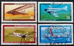 Bb592-5p / germany - berlin 1979 youth welfare - airplanes stamp set stamped