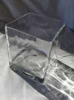 17 cm high cube glass vase, dish