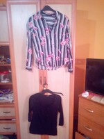Tally weijl floral shirt and black tally weijl top.M size