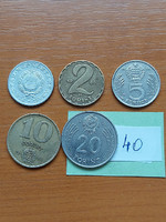 Hungarian People's Republic 1+2+5+10+20 forints 1984 forint row 5 pieces 40