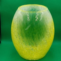 A 25 cm carved veil glass vase of a rarer shape