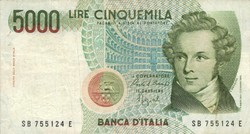 5000 Lira lire 1985 Italy 4.