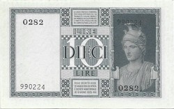10 líra lire 1938 Olaszország 1. UNC