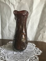 Burgundy heavy glass vase