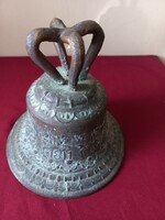 Spanish bronze antique colonial mission bell 1817