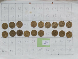 Hungarian People's Republic 2 forints 1970 - 1989 brass 18 pieces 24