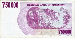 Zimbabwe 750000 dollár 2007 VF