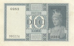 10 líra lire 1938 Olaszország 2. UNC