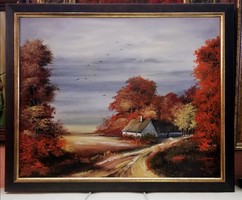 Cinnabar - autumn is here (40 x 50, oil, in a new frame)