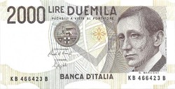 2000 lira lire 1990 Olaszország aUNC