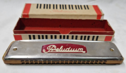 Régi lengyel szájharmonika eredeti dobozában