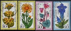 Bb510-3p / Germany - Berlin 1975 welfare: alpine flowers stamp set stamped