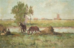 János Hárencz (First half of the 20th century): foals resting